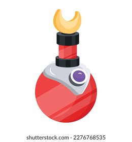 Trendy flat icon of a magic potion bottle 