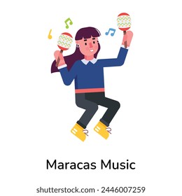 Icono plano de moda de la música de maracas 