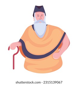 Trendy flat icon of muslim ruler 