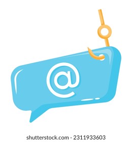 Trendy flat icon of phishing mail 