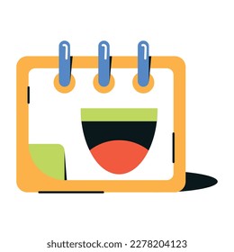 A trendy flat icon of prank day 