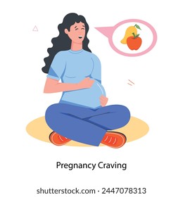 Trendy flat icon of pregnancy craving