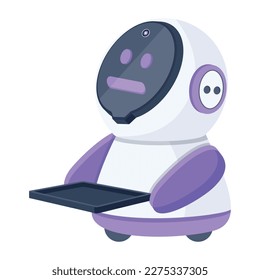 Icono plano de moda de la sirena robot 