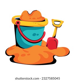 Trendy flat icon of sand bucket 