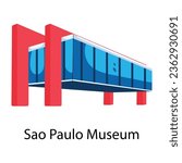 Trendy flat icon of sao paulo museum
