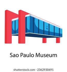 Trendy flat icon of sao paulo museum