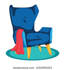 Trendy flat icon of single sofa 