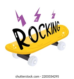 Trendy flat icon of skateboard 