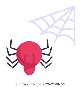 Trendy flat icon of spider web, premium download 