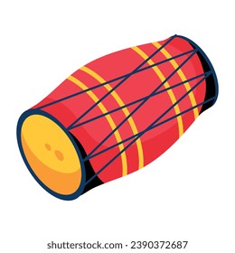 Icono plano de moda del tambor tradicional 