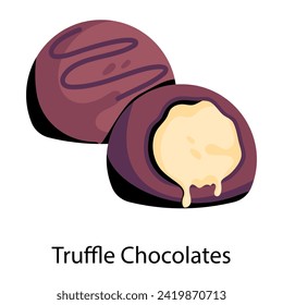 Trendy flat icon of truffle chocolates