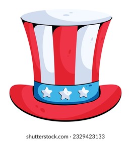 Trendy flat icon of usa hat 