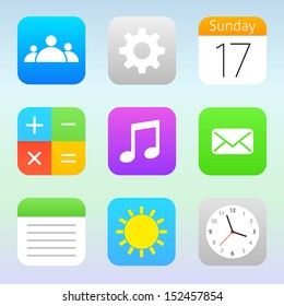 Trendy flat icons set 