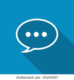 Trendy Flat Icons With Speech Bubbles. Flat design with long shadow. Vector illustration