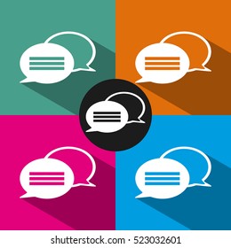 Trendy flat icons. Speech bubbles set