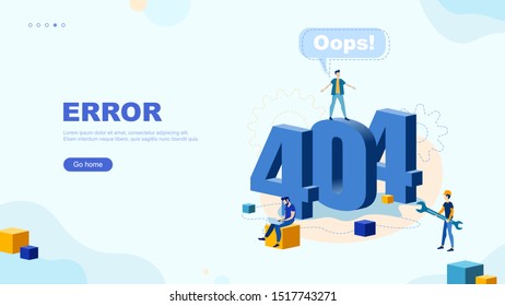 Trendy flat illustration. 404 error page page concept. Template for your design works. Vector graphics.