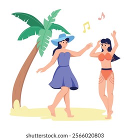 Trendy flat illustration of beach party 