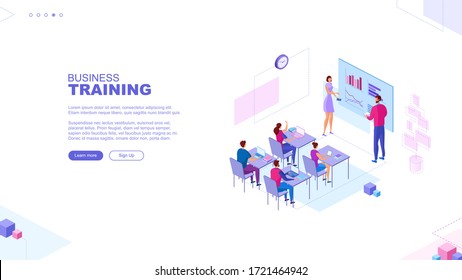 Trendy flat illustration. Business brief, presentation or training page concept. Teamwork metaphor. Education. Learning. Knowledge. Template for your design works. Vector graphics.