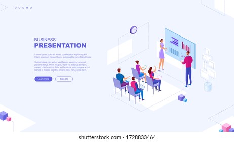 Trendy flat illustration. Business brief, presentation or training. Teamwork. Education. Learning. Knowledge. Template for your design works. Vector graphics.