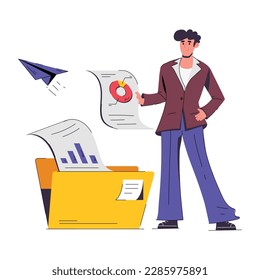 Trendy flat illustration of business folder 