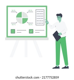 Trendy flat illustration of business presentation