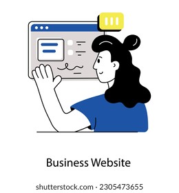 Trendy flat illustration of business website  