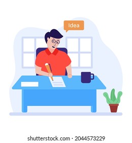Trendy flat illustration of content writer 
