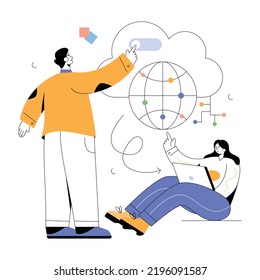 Ilustración plana de moda de los servicios de mensajería 