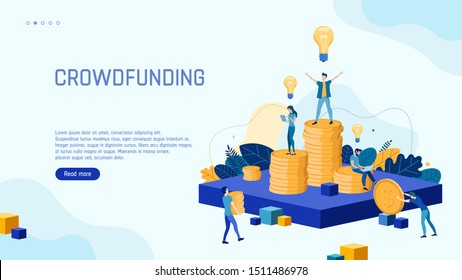 Trendy flat illustration. Crowdfunding page concept. Template for your design works. Vector graphics.