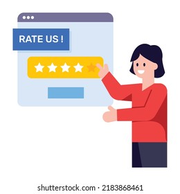 A trendy flat illustration of customer reviews  