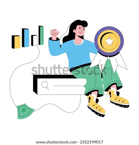 Trendy flat illustration of customer reward 