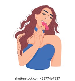 Trendy flat illustration depicting burning tongue 