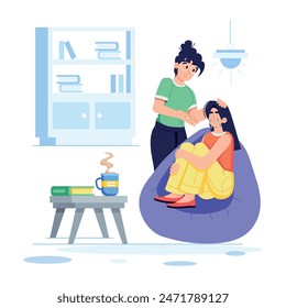 Trendy flat illustration depicting consoling 