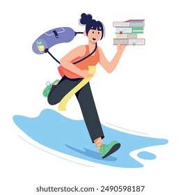 Trendy flat illustration depicting purchasing books 