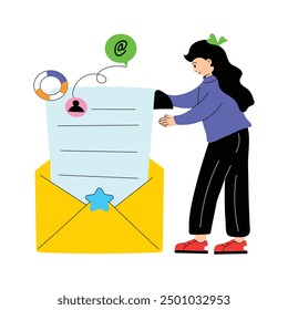 Trendy flat illustration of email received