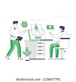 Ilustración plana de moda de la amenaza de correo electrónico 

