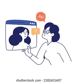 Trendy flat illustration of helpline

