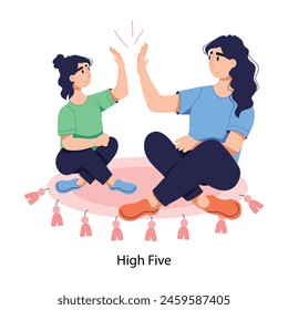 Trendy flat illustration of high five 