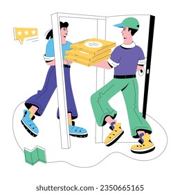 Trendy flat illustration of home delivery 
