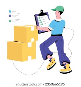 Trendy flat illustration of inventory check 