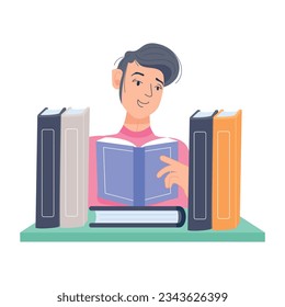 Ilustración plana de moda del estudio de bibliotecas 