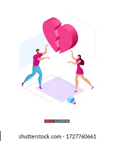 Trendy flat illustration. Man and woman are working on relationship problems. Family therapy. Marriage counseling. Template for your design works. Vector graphics.