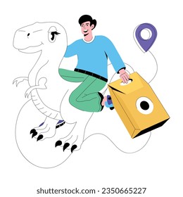 Trendy flat illustration of order delivery 