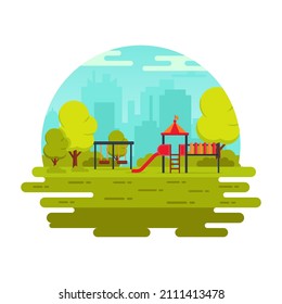 A trendy flat illustration of playground, editable vector 

