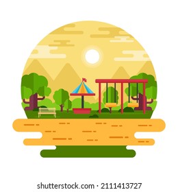 A trendy flat illustration of playground, editable vector 


