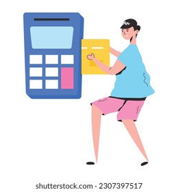 Trendy flat illustration of pos payment 