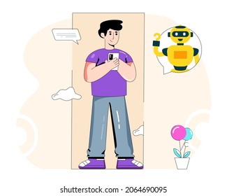Ilustración plana y moderna de la charla robótica,