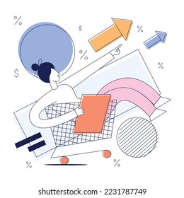 Trendy flat illustration of shopping 