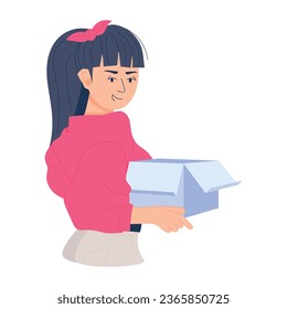 Trendy flat illustration of a shopping girl 