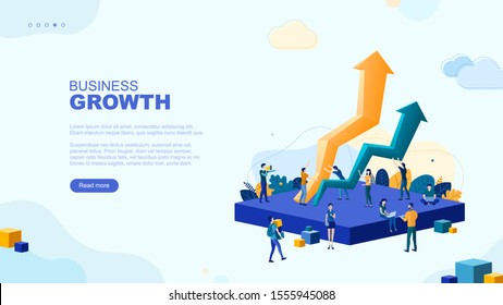 Trendy flat illustration. Successful teamwork page concept. Office workers planing business mechanism, analyze business strategy and exchange ideas. Template for your design works. Vector graphics.